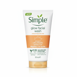Simple Vitamin C Facial Wash | 100% Soap Free | Gentle Brightening Cleanser with Yuzu Lemon Face Wash (150 ml)